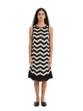 Women's Crochet Chevron Dress | Custom Black & White Midi | OEM & ODM