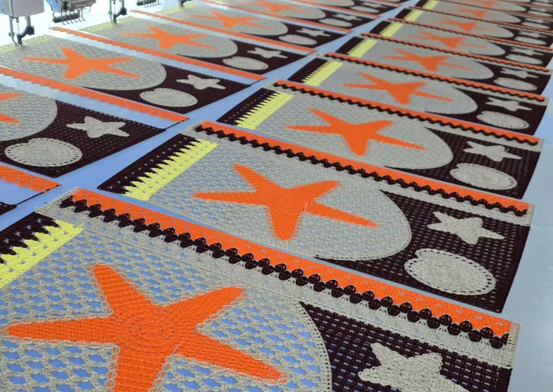 Batch of starfish patterned custom crochet knit garments finished at BENTA Dongguan factory for fashion brand OEM orders