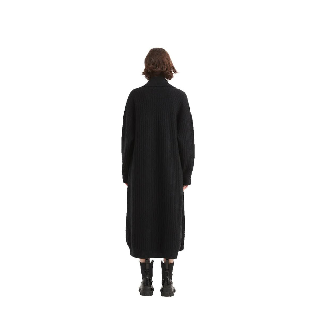 Black Shawl Collar Long Wrap Cardigan - BENTA Crochet