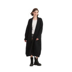 Black Shawl Collar Long Wrap Cardigan - BENTA Crochet