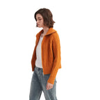 Cable Knit Zip-Up Cardigan Sweater - BENTA Crochet