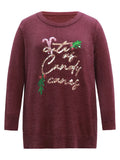 Christmas Sequin Embroidered Fluffy Pullover - BENTA Crochet