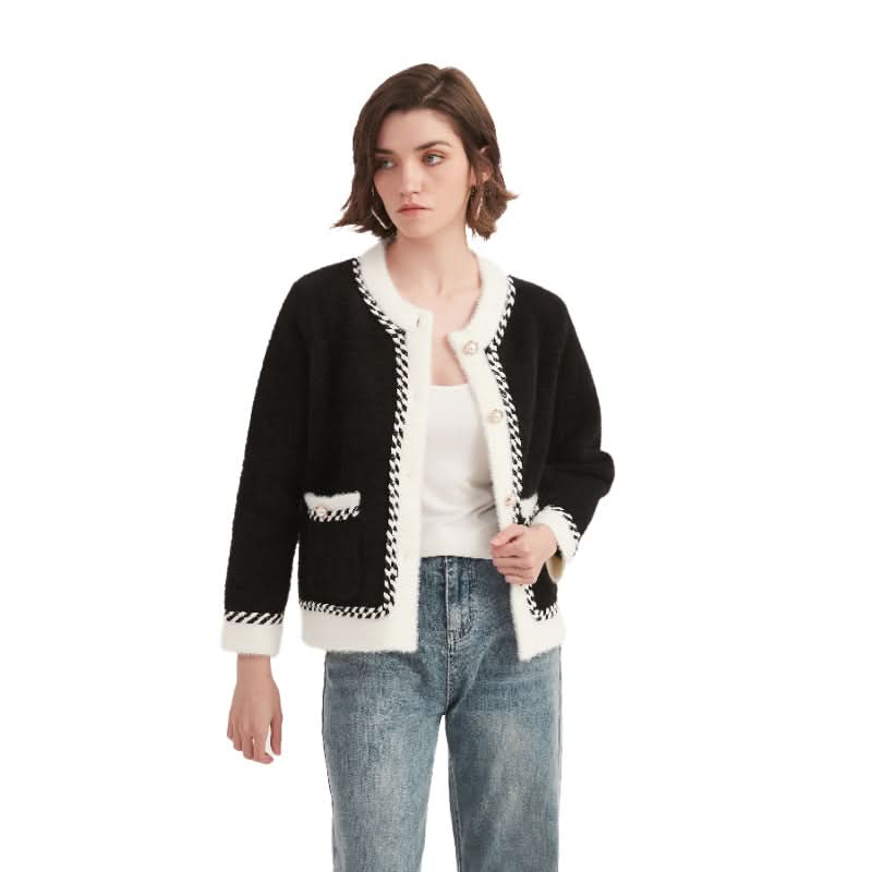 Classic Crew Neck Cardigan Sweater - BENTA Crochet
