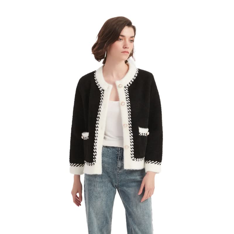 Classic Crew Neck Cardigan Sweater - BENTA Crochet