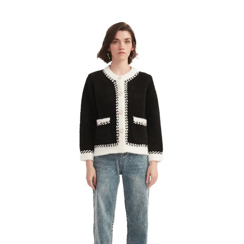 Classic Crew Neck Cardigan Sweater - BENTA Crochet