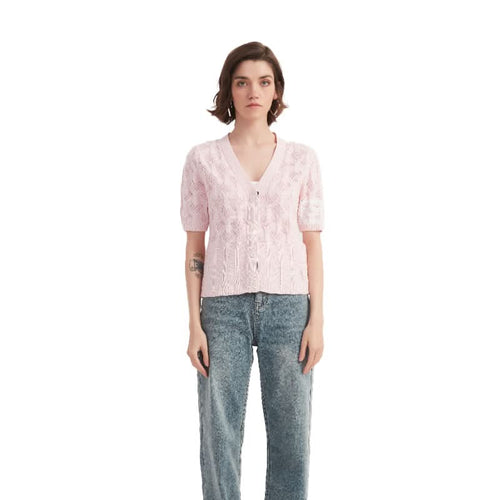 Cropped Hollow-Out V-Neck Sweater Top - BENTA Crochet