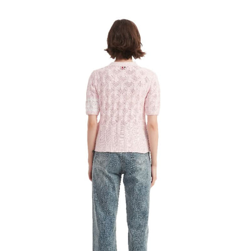 Cropped Hollow-Out V-Neck Sweater Top - BENTA Crochet