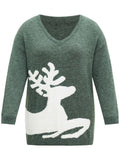Custom Anti-Pilling Elk Print Drop Shoulder Pullover OEM | Durable Knitwear - BENTA Crochet