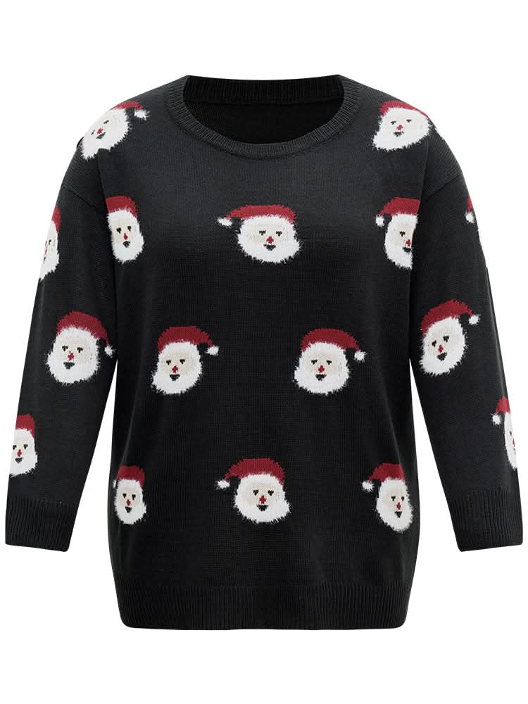 Custom Santa Claus Round Neck Pullover OEM | Multi-Color Christmas Knitwear - BENTA Crochet