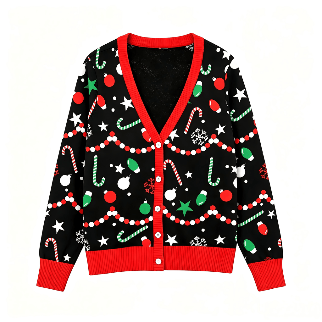 Custom Ugly Christmas Cardigan Sweater OEM | Women's Button-Down Knitwear - BENTA Crochet