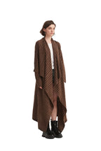 Diagonal Stripe Draped Long Wrap Cardigan - BENTA Crochet
