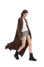 Diagonal Stripe Draped Long Wrap Cardigan - BENTA Crochet