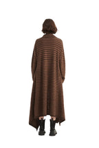 Diagonal Stripe Draped Long Wrap Cardigan - BENTA Crochet