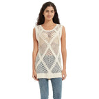 Diamond Lattice Crochet Tunic Vest - BENTA Crochet