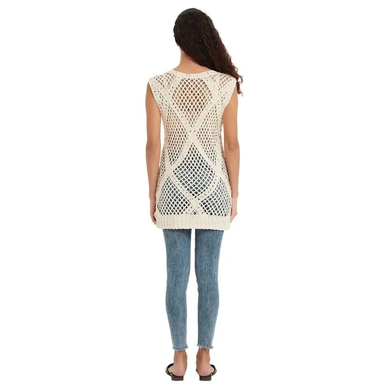 Diamond Lattice Crochet Tunic Vest - BENTA Crochet