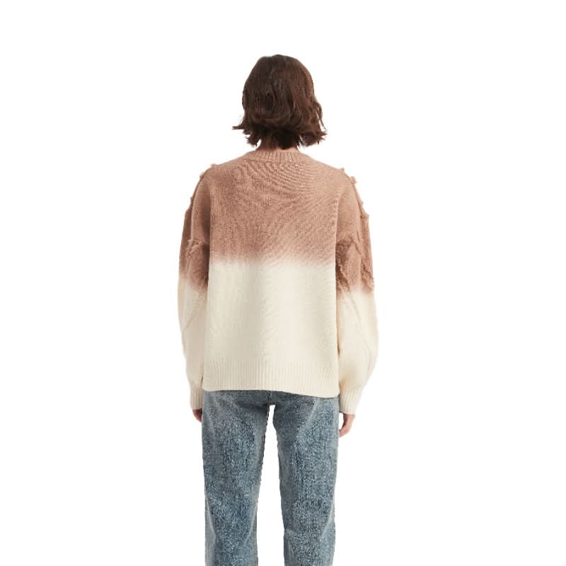 Gradient Color Rhombic Tassel Pullover Sweater - BENTA Crochet