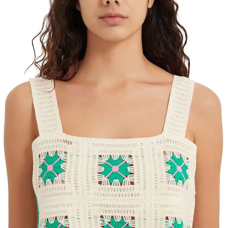 Granny Square Crochet Cropped Top & Skirt Set - BENTA Crochet