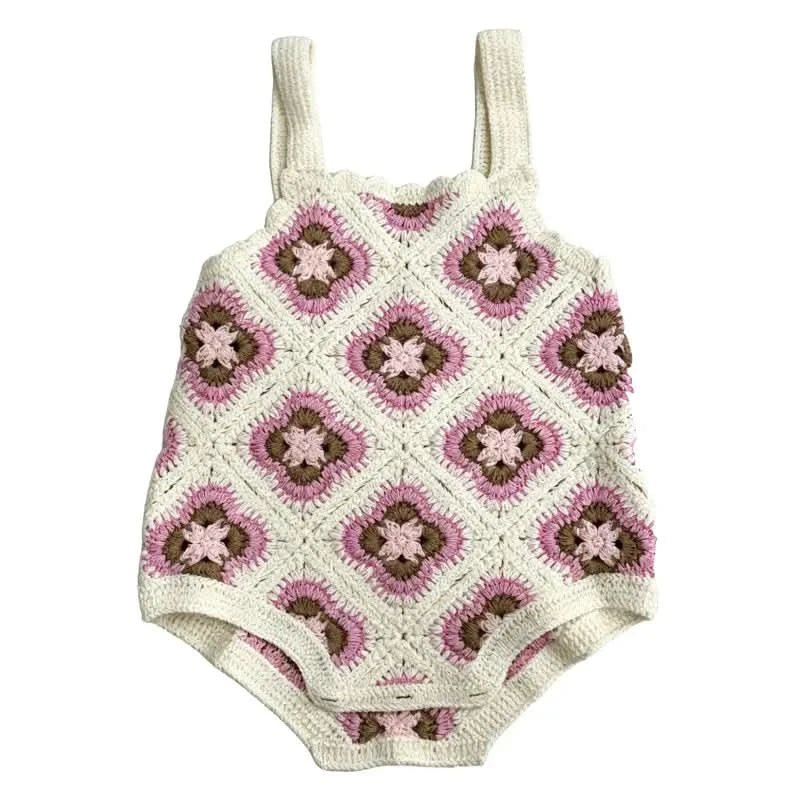 Kids Crochet Romper | Diamond Floral Wholesale - BENTA Crochet