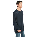 Men Canvas Patch Waffle Knit Sweatshirt | Workwear Style Custom Wholesale Top - BENTA Crochet