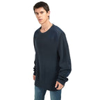 Men Canvas Patch Waffle Knit Sweatshirt | Workwear Style Custom Wholesale Top - BENTA Crochet
