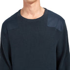 Men Canvas Patch Waffle Knit Sweatshirt | Workwear Style Custom Wholesale Top - BENTA Crochet