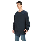 Men Canvas Patch Waffle Knit Sweatshirt | Workwear Style Custom Wholesale Top - BENTA Crochet