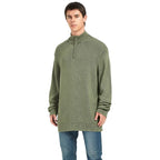 Men Half Zip Mock Neck Waffle Knit Top | Soft Casual Custom Wholesale Pullover - BENTA Crochet