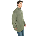 Men Half Zip Mock Neck Waffle Knit Top | Soft Casual Custom Wholesale Pullover - BENTA Crochet