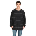 Men Horizontal Stripe Waffle Knit Sweatshirt | Oversized Casual Custom Bulk Pullover - BENTA Crochet