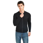 Men Ribbed Zip Up Baseball Collar Knit Jacket | Slim Custom Bulk Outerwear - BENTA Crochet