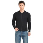 Men Ribbed Zip Up Baseball Collar Knit Jacket | Slim Custom Bulk Outerwear - BENTA Crochet