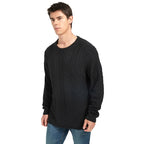 Men's Crew Neck Diamond Cable Knit Pullover Sweater | Custom OEM Wholesale Autumn Winter Knitwear - BENTA Crochet