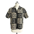 Men's Crochet Shirt Wholesale | Geometric Block Open Front - BENTA Crochet
