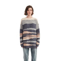 Mountain Stripe Crew Neck Pullover Sweater - BENTA Crochet