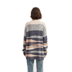 Mountain Stripe Crew Neck Pullover Sweater - BENTA Crochet