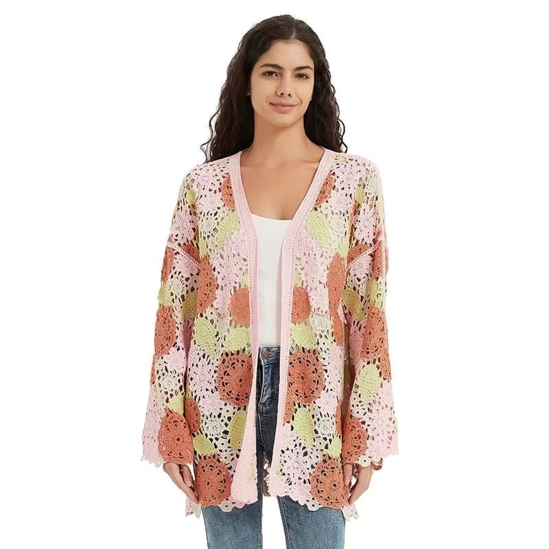 Multicolor Patchwork Crochet Kimono Cardigan - BENTA Crochet