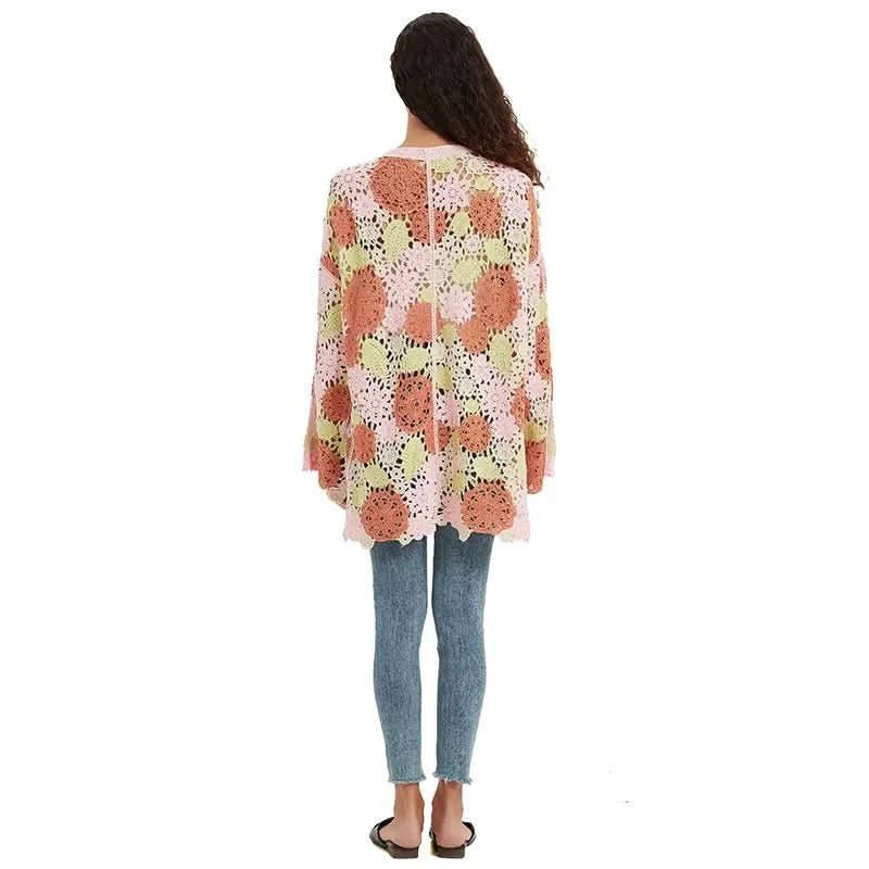 Multicolor Patchwork Crochet Kimono Cardigan - BENTA Crochet