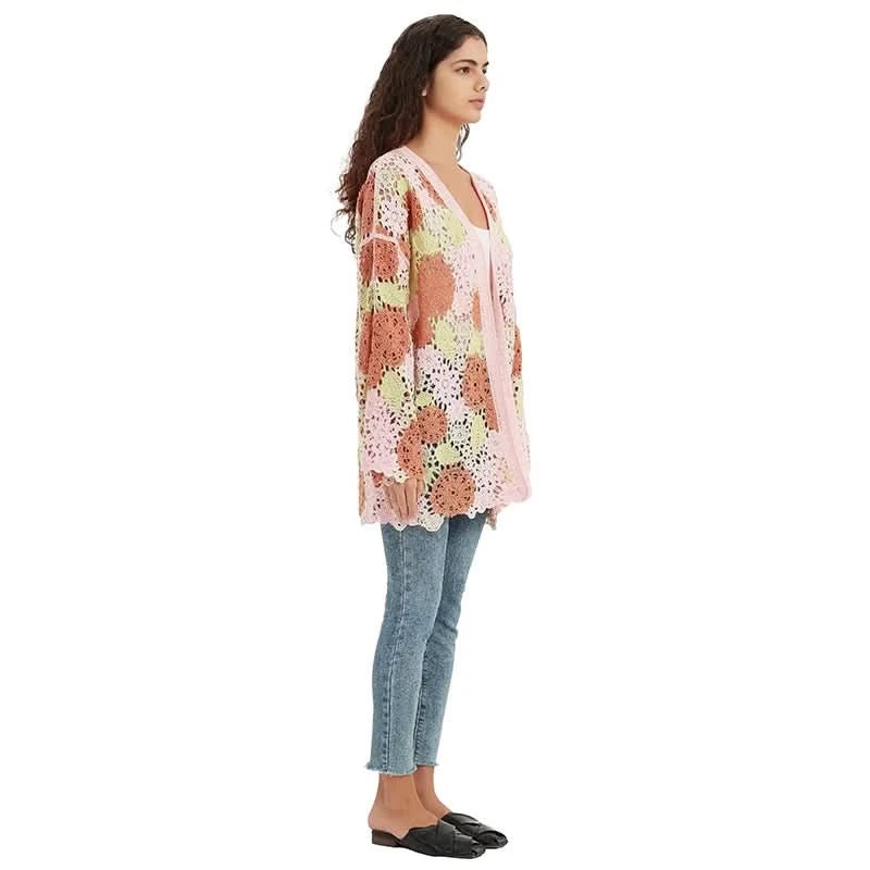Multicolor Patchwork Crochet Kimono Cardigan - BENTA Crochet