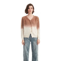 Ombre V-Neck Single-Breasted Cardigan Sweater - BENTA Crochet