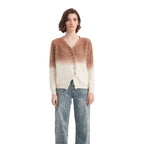 Ombre V-Neck Single-Breasted Cardigan Sweater - BENTA Crochet