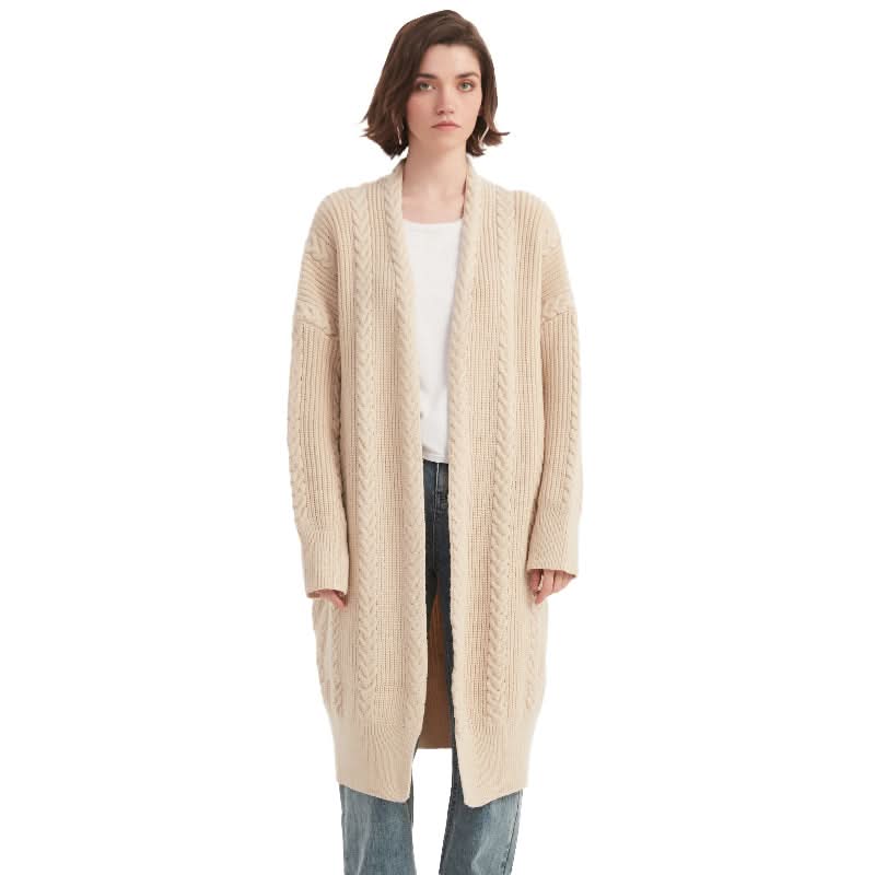 Oversized Cable Knit Cardigan Sweater - BENTA Crochet