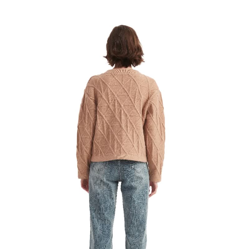 Patterned Button-Up Cropped Cardigan Sweater - BENTA Crochet