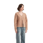 Patterned Button-Up Cropped Cardigan Sweater - BENTA Crochet
