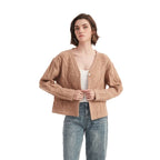 Patterned Button-Up Cropped Cardigan Sweater - BENTA Crochet