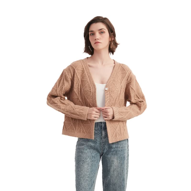 Patterned Button-Up Cropped Cardigan Sweater - BENTA Crochet