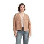 Patterned Button-Up Cropped Cardigan Sweater - BENTA Crochet