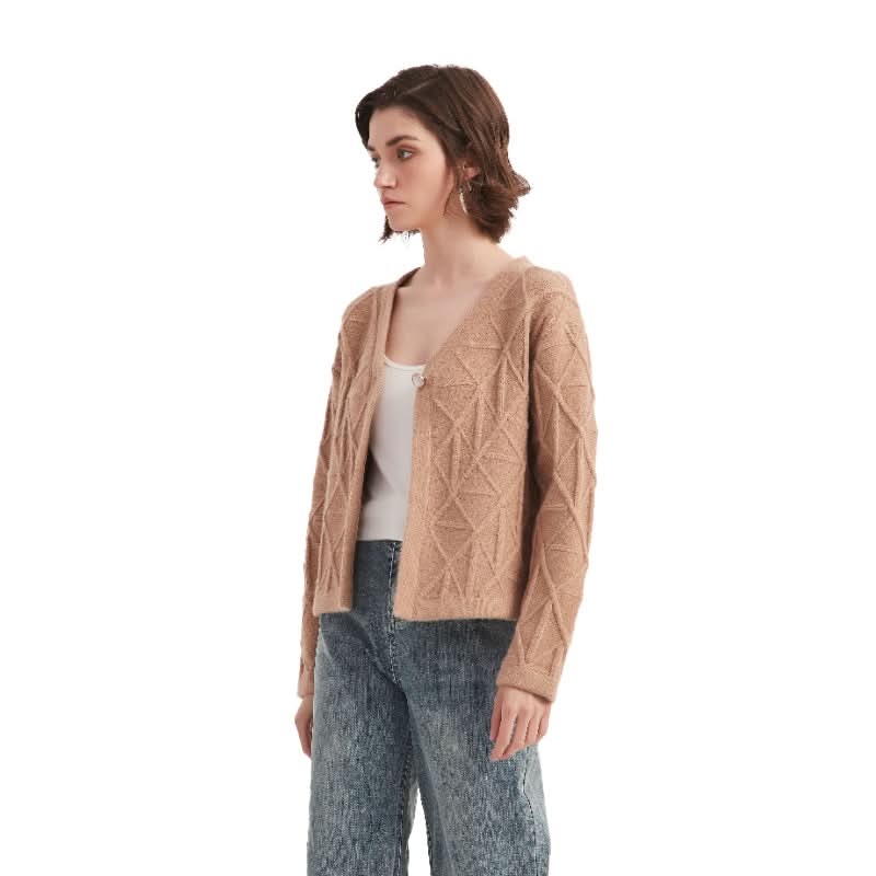 Patterned Button-Up Cropped Cardigan Sweater - BENTA Crochet