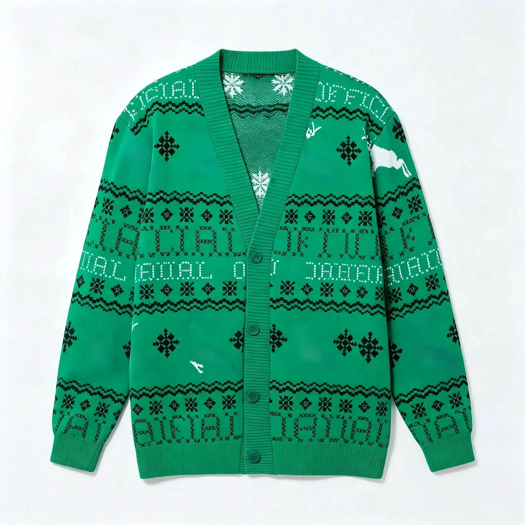 Reindeer Fair Isle Christmas Cardigan - BENTA Crochet