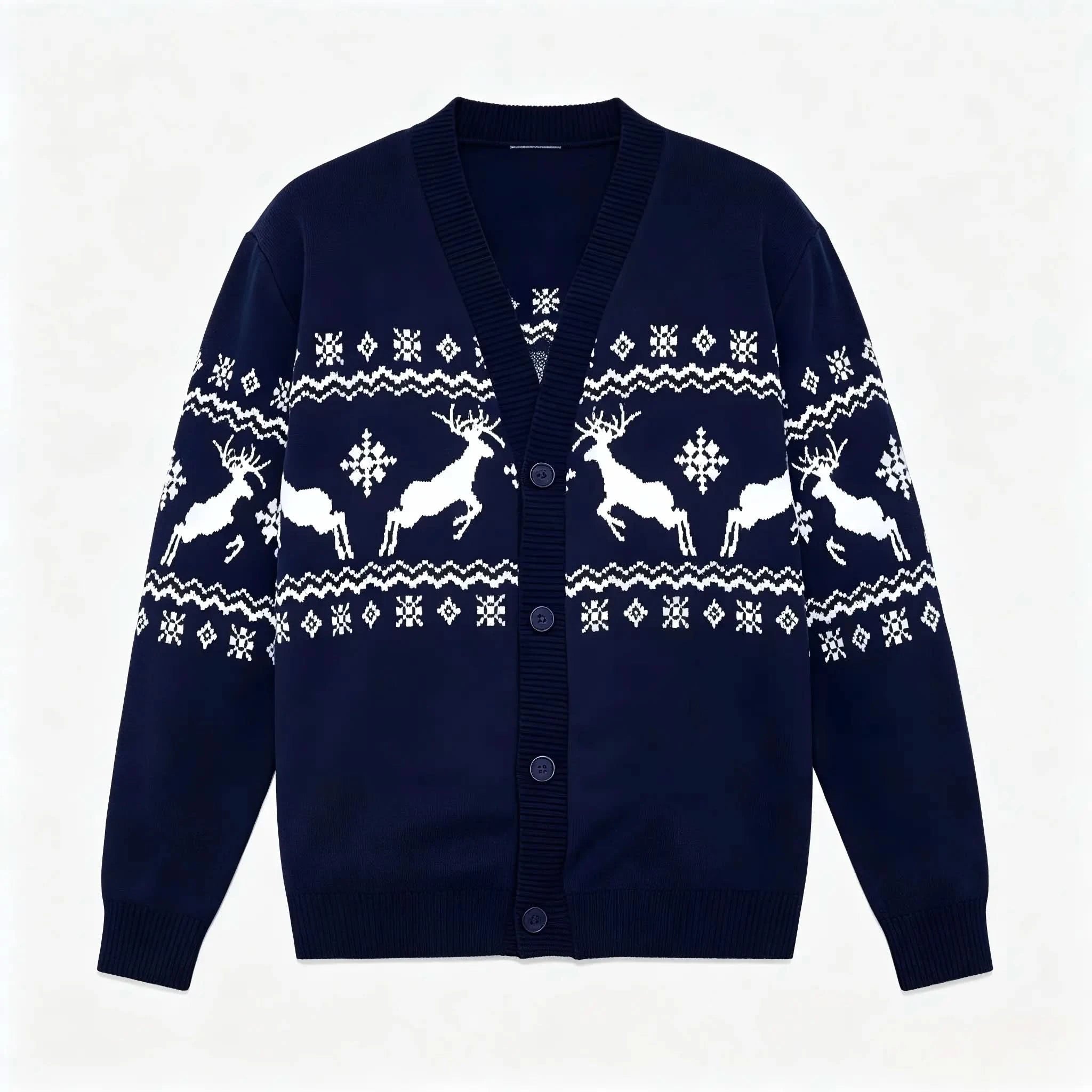 Reindeer Fair Isle Christmas Cardigan - BENTA Crochet