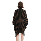 Striped Tassel Batwing Sleeve Sweater Dress - BENTA Crochet